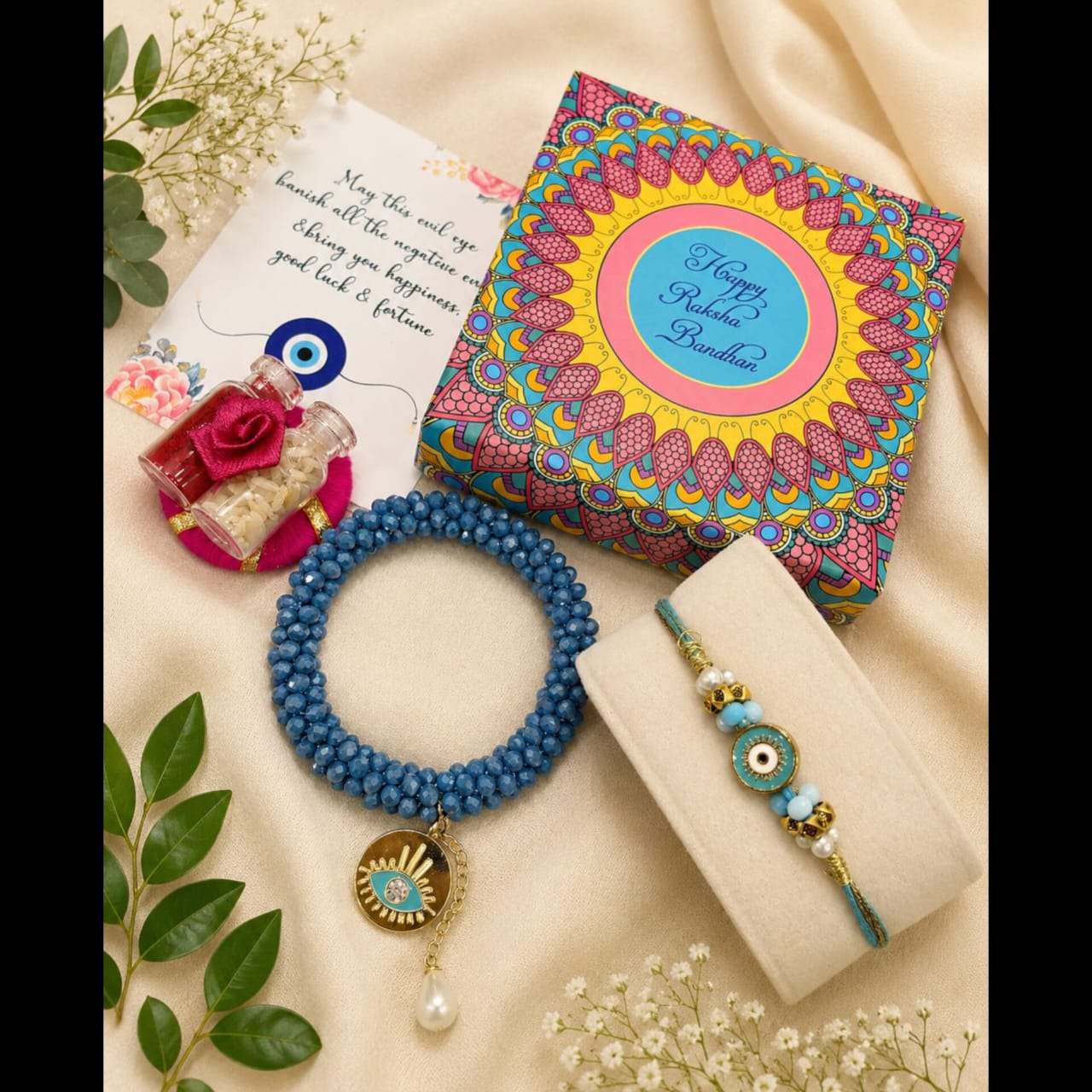 Hand Woven Crystal Evil Eye Bracelet Set
