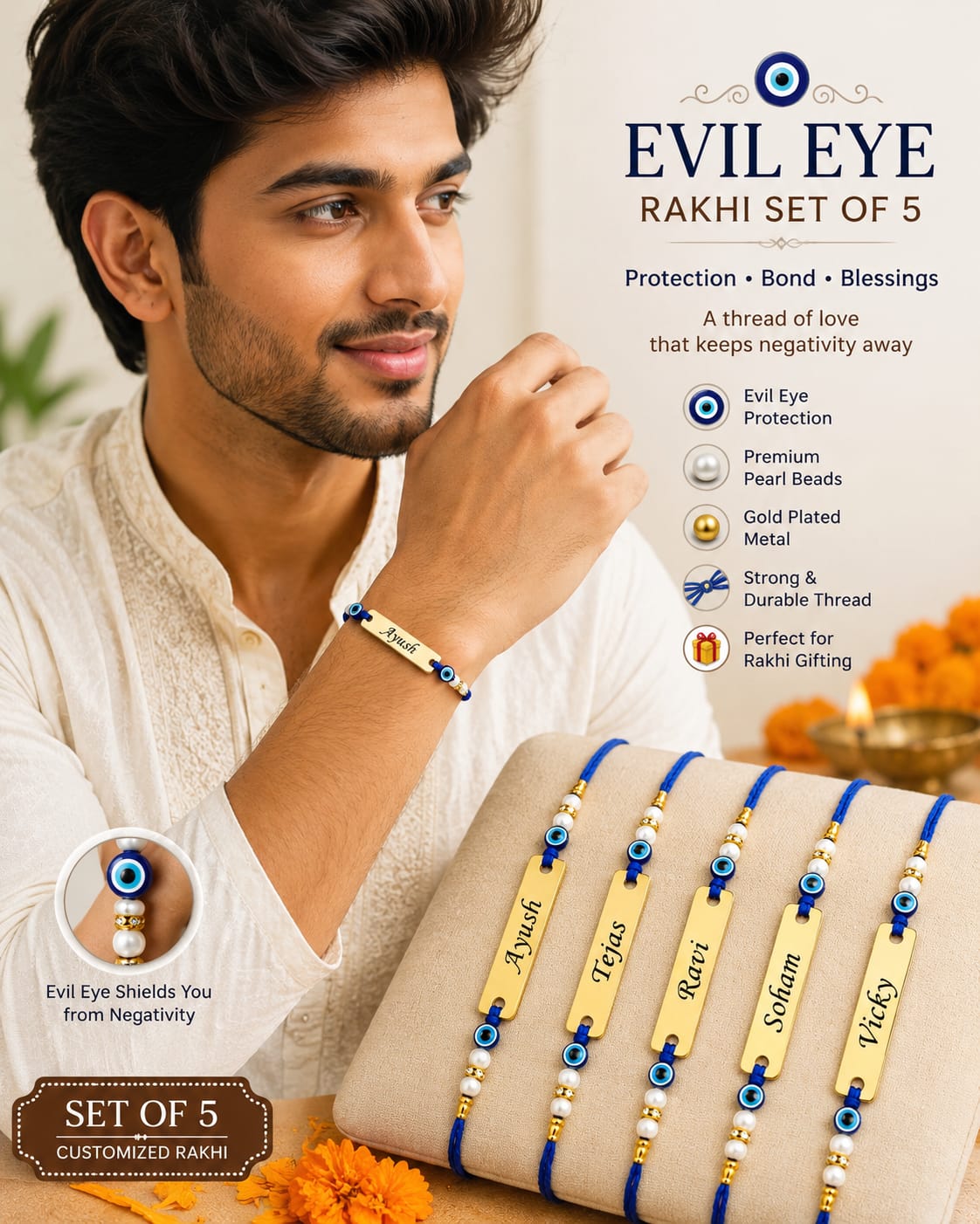 Evil Eye Thread Rakhi