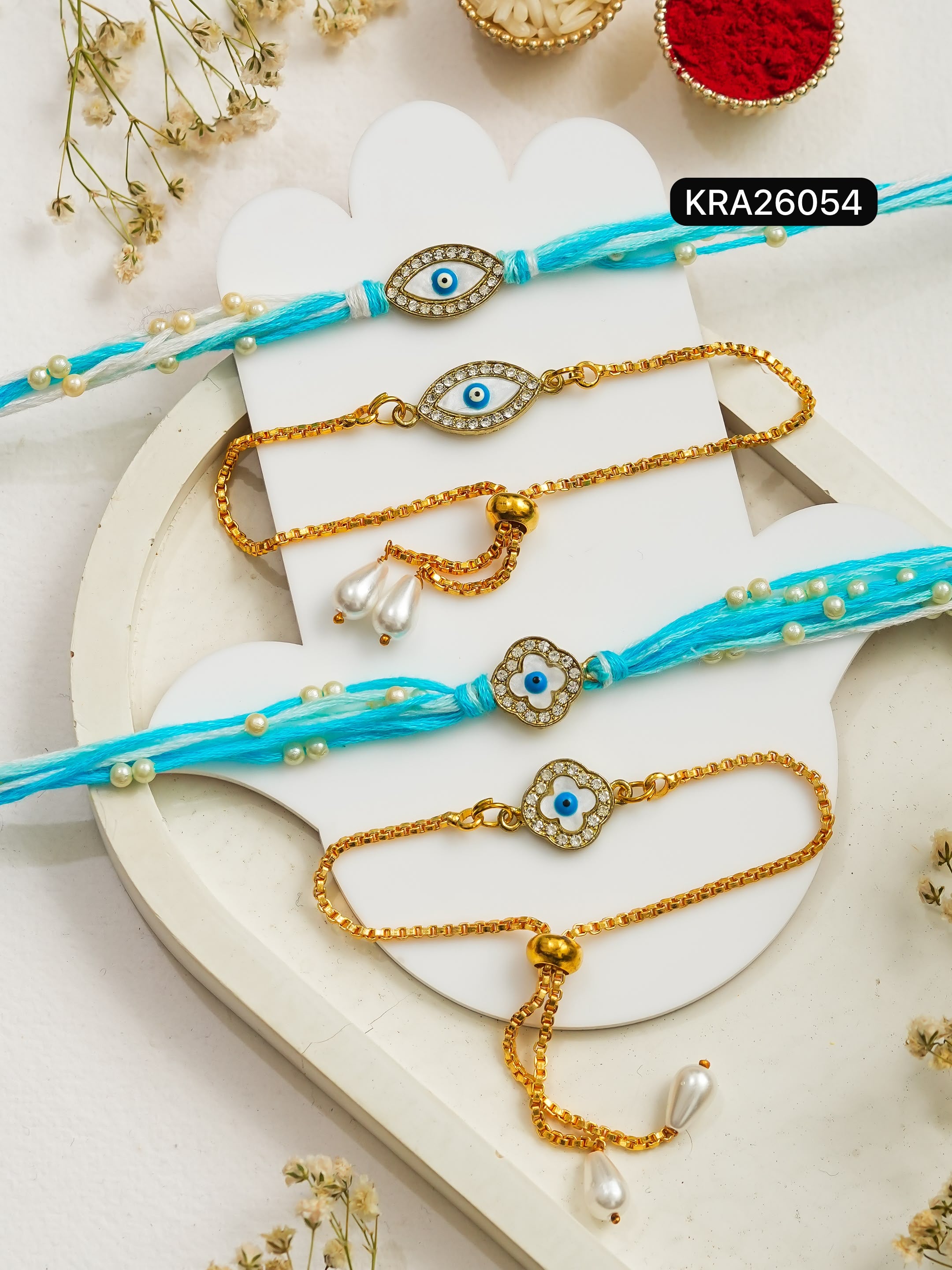 Evil Eye Bhai Rakhi & Bracelet Set (KRA26054)