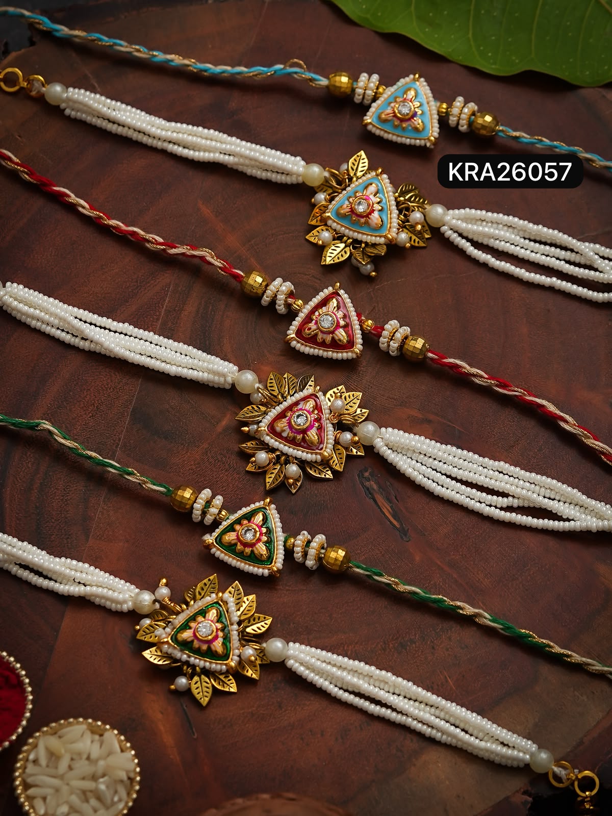 Meenakari Heavy Rakhi & Bracelet Set (KRA26057)