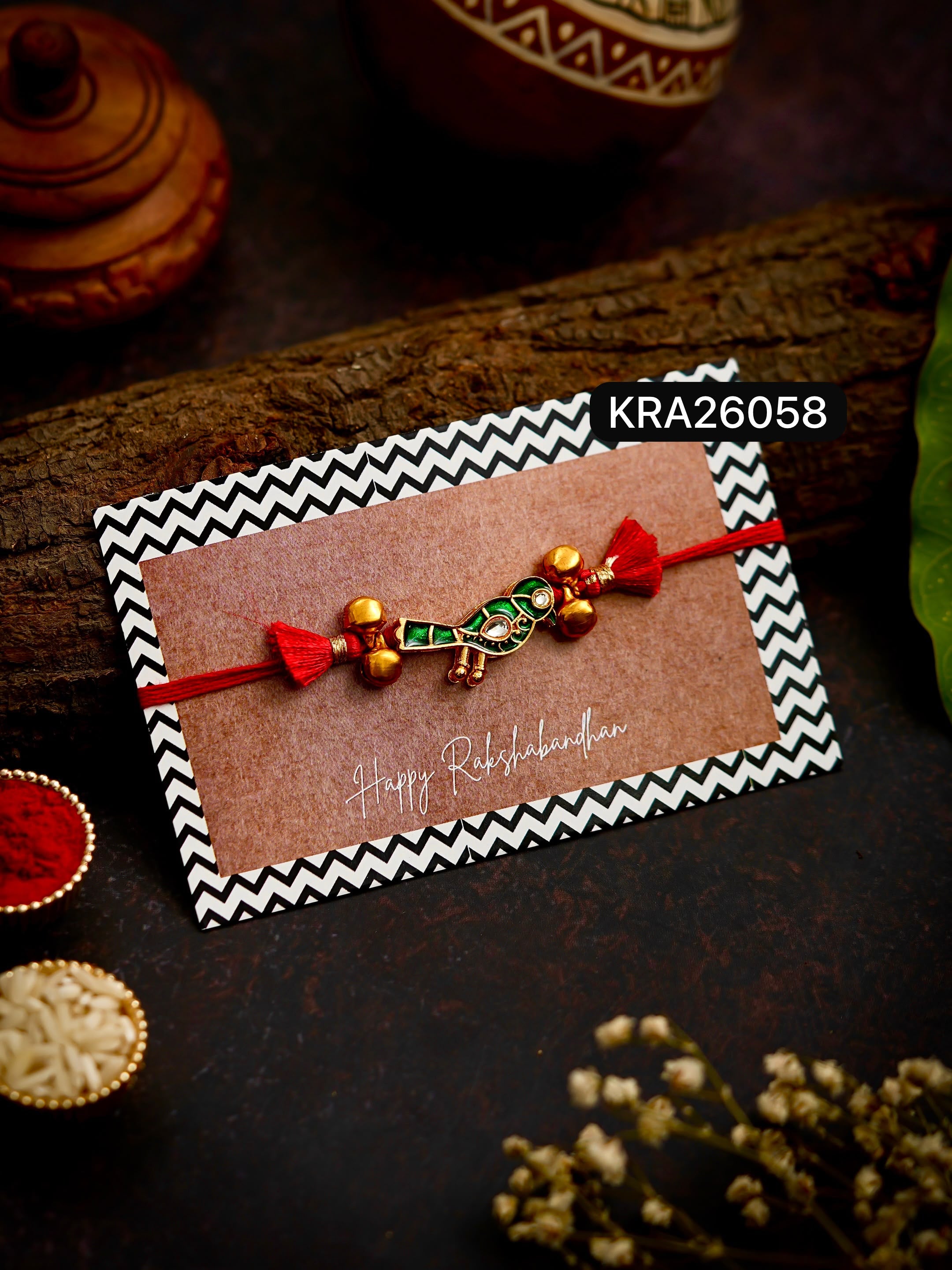 Meenakari Kundan Bird Rakhi (KRA26058)