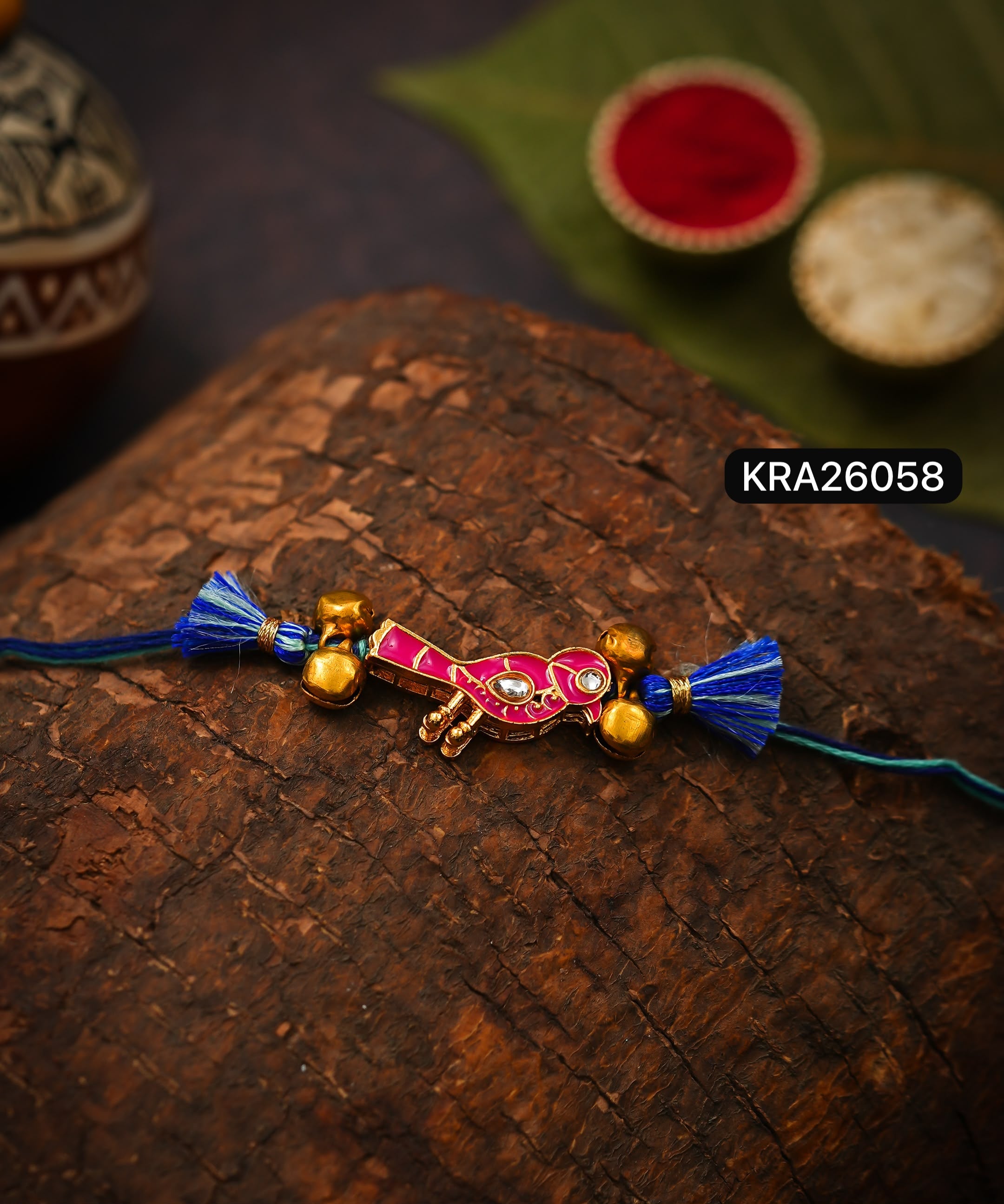 Meenakari Kundan Bird Rakhi (KRA26058)