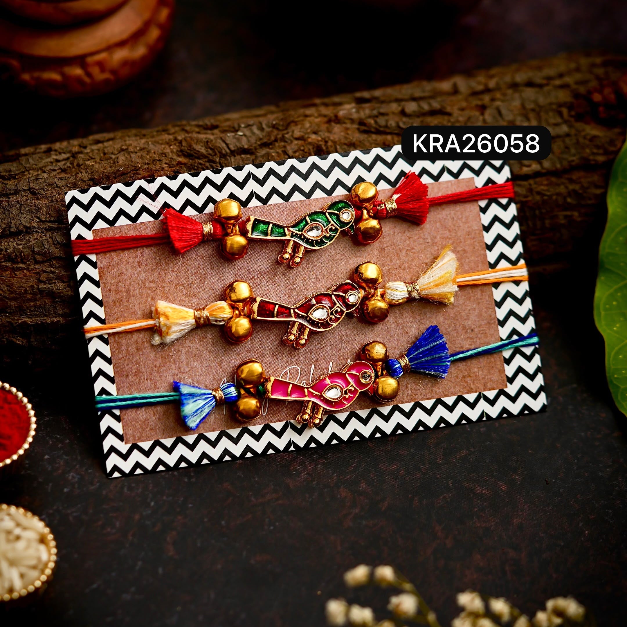 Meenakari Kundan Bird Rakhi (KRA26058)