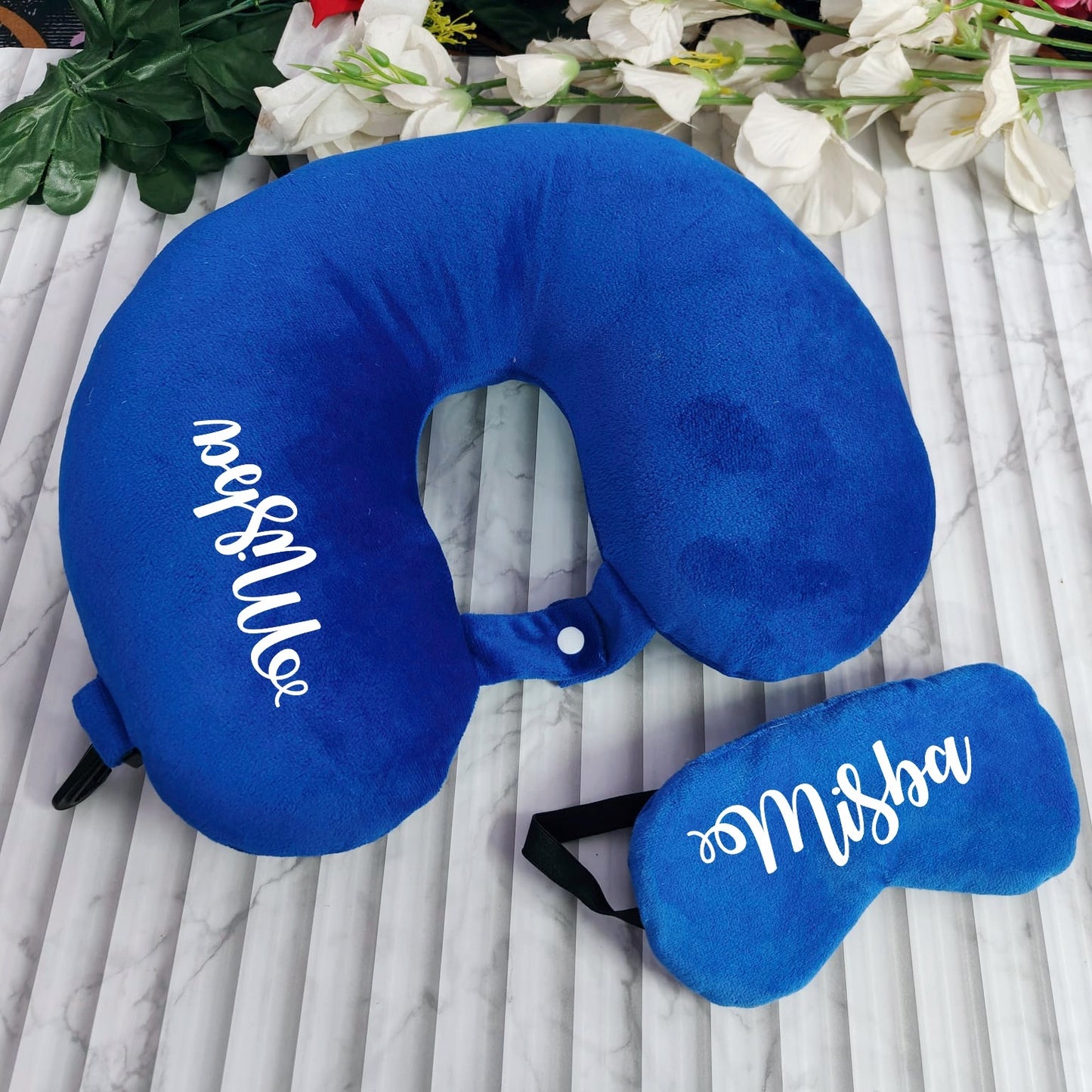 Travel Neck Pillow & Eye Mask Combo