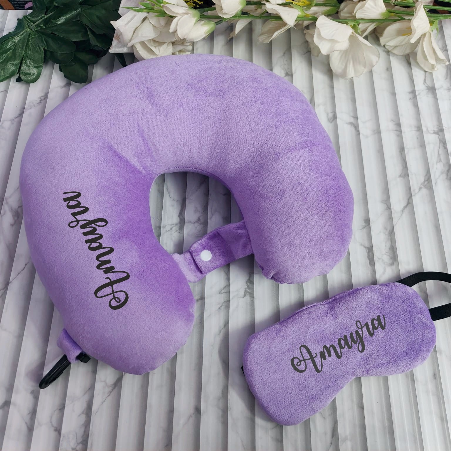 Travel Neck Pillow & Eye Mask Combo