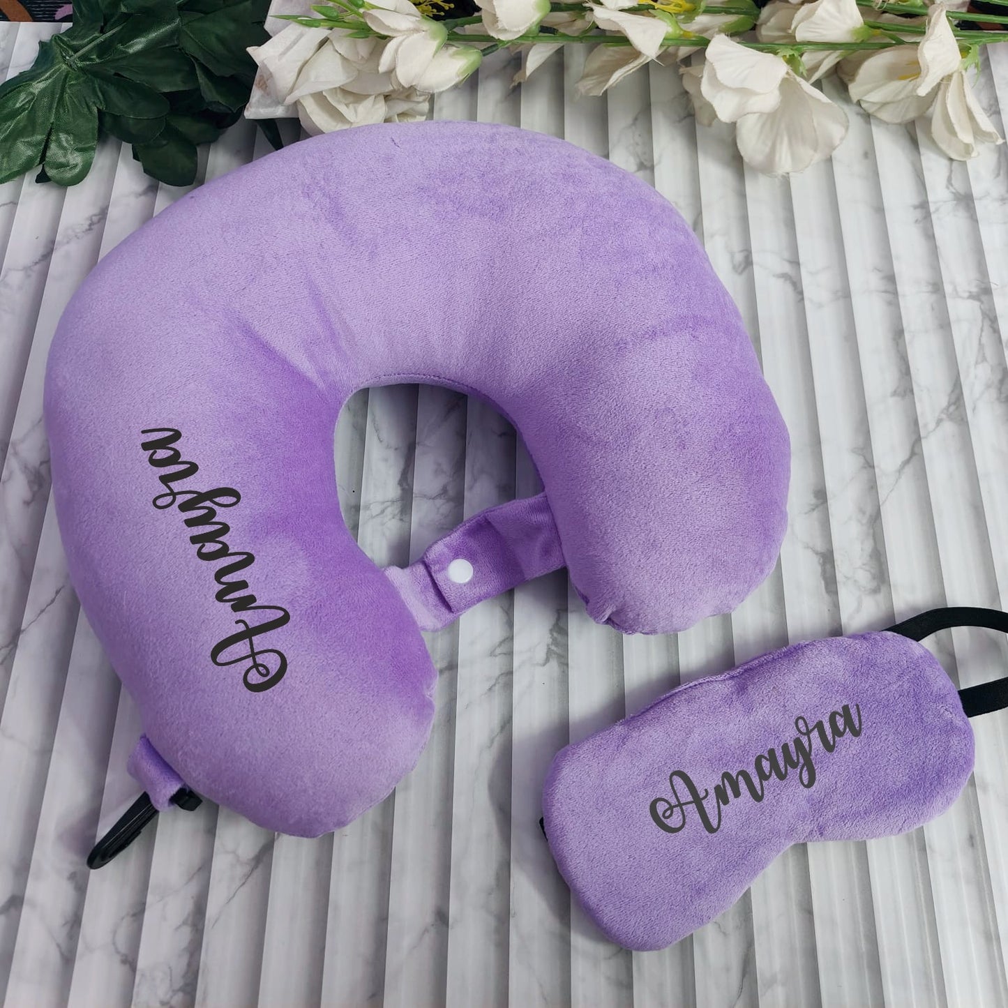 Travel Neck Pillow & Eye Mask Combo