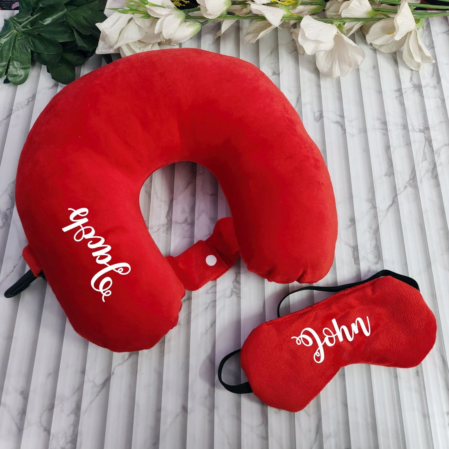 Travel Neck Pillow & Eye Mask Combo