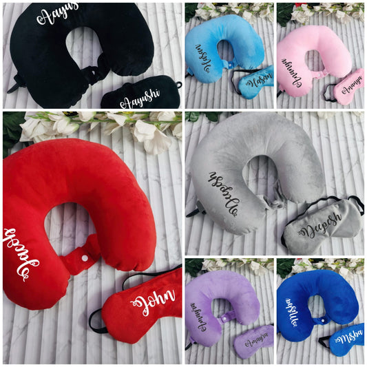 Travel Neck Pillow & Eye Mask Combo