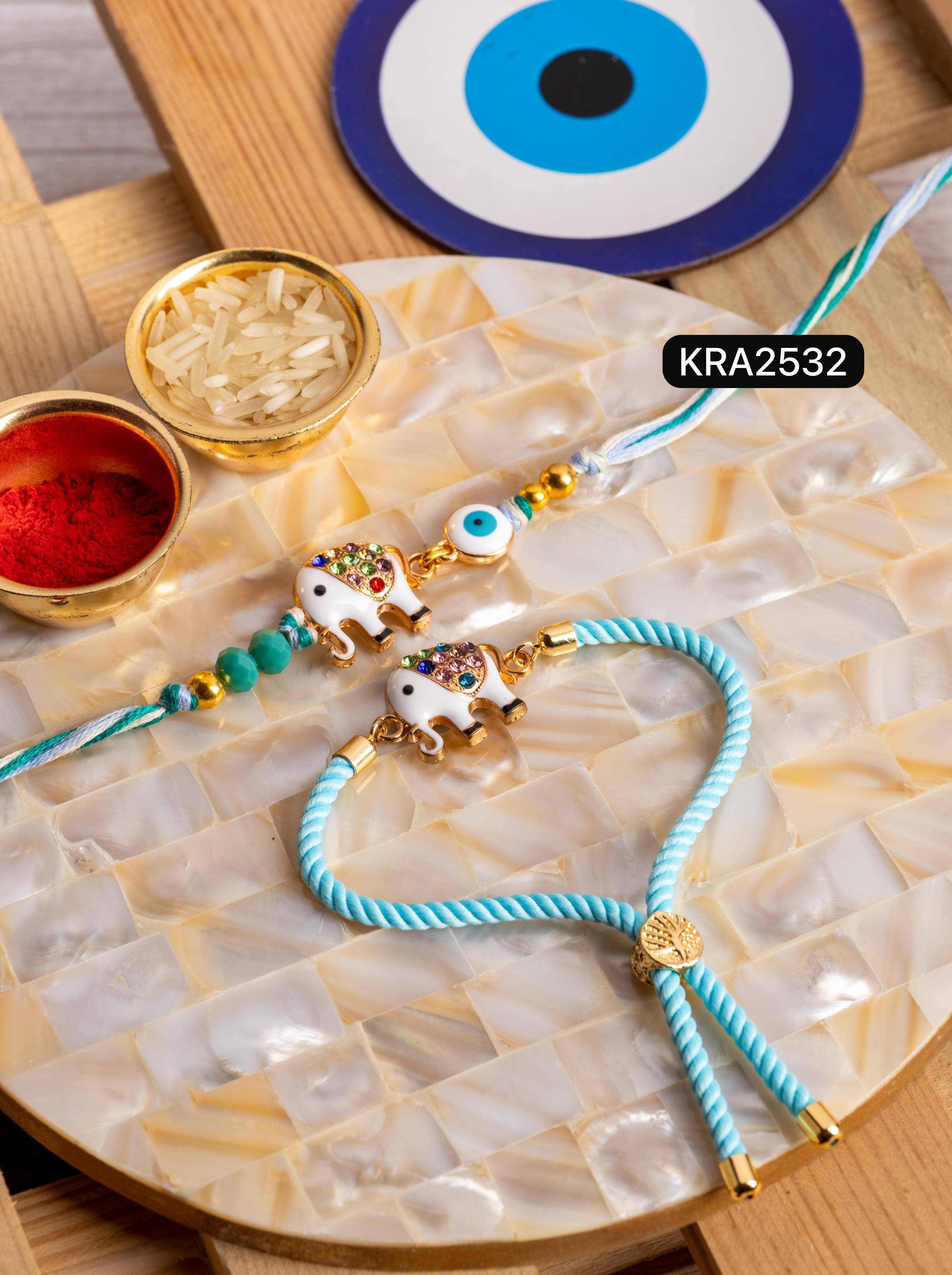 Evil Eyes Rakhi & Bracelet Cord Set (KRA2532)