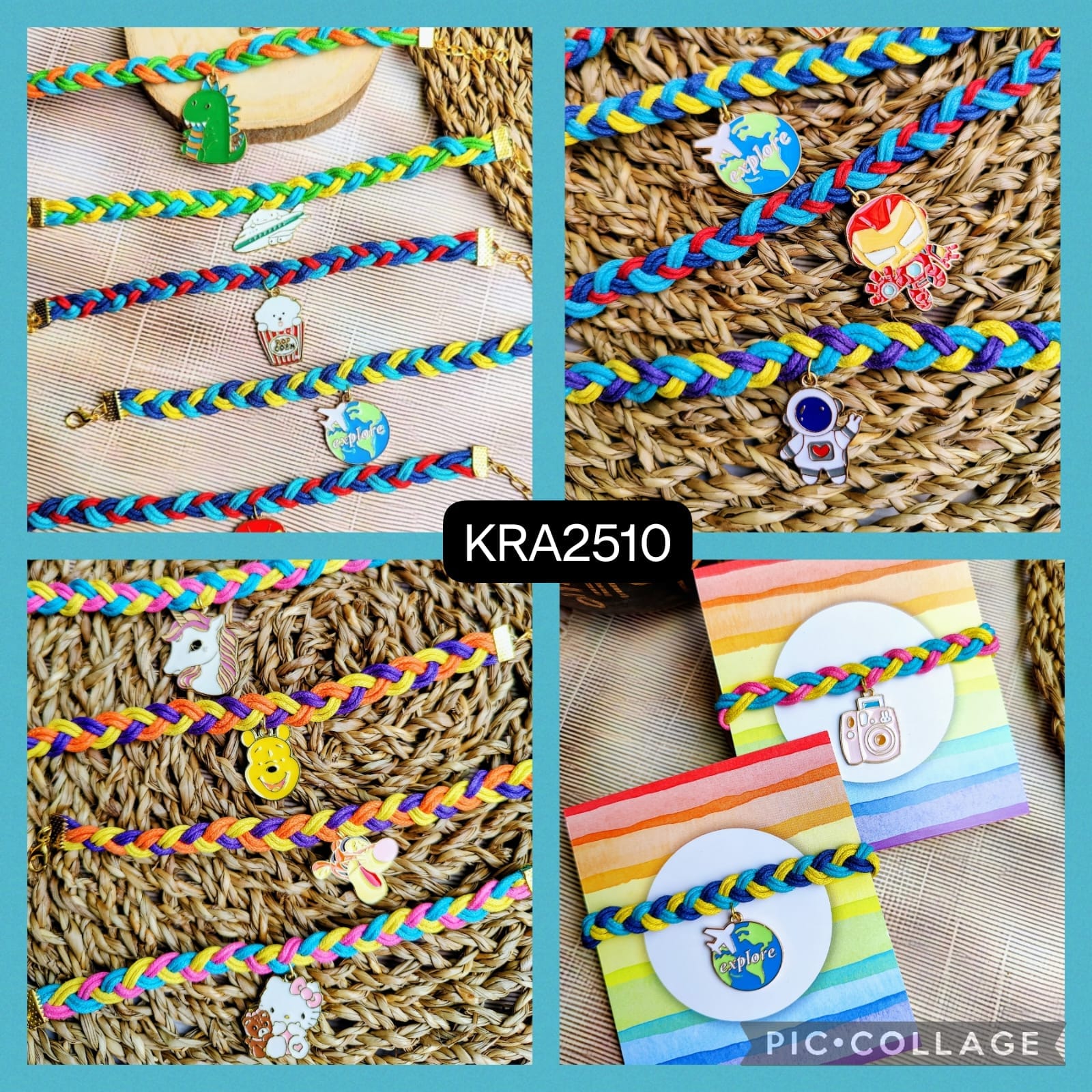 Hand Braided Leather Cords Kids Bracelets (KRA2510)