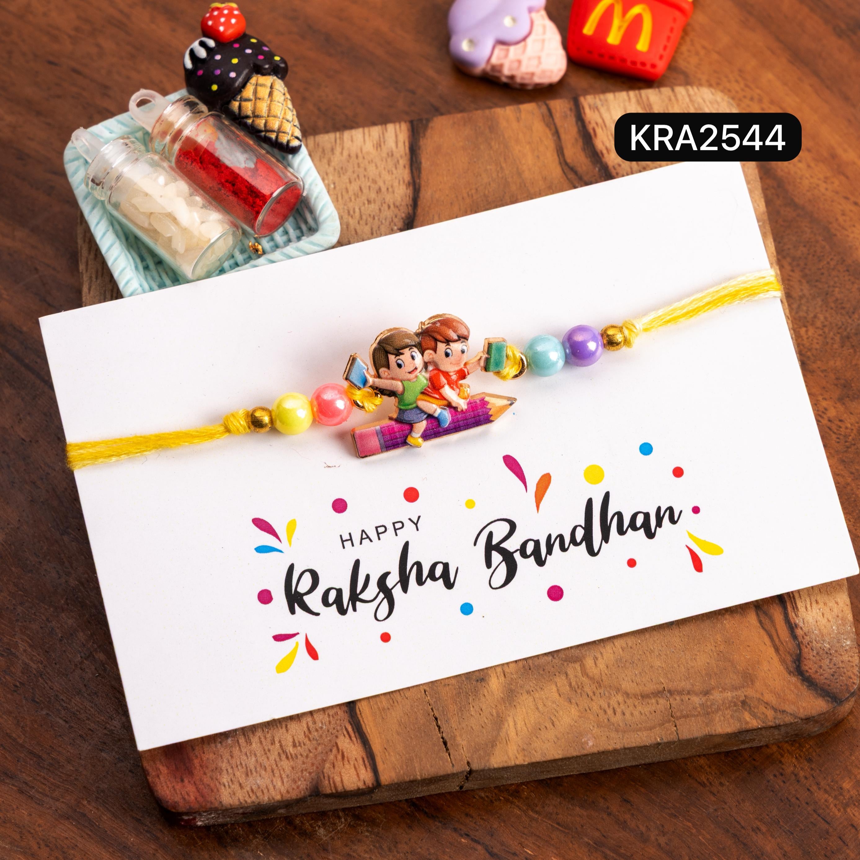 Back To School Kids Bhai Behen 3D Rakhi (KRA2544)