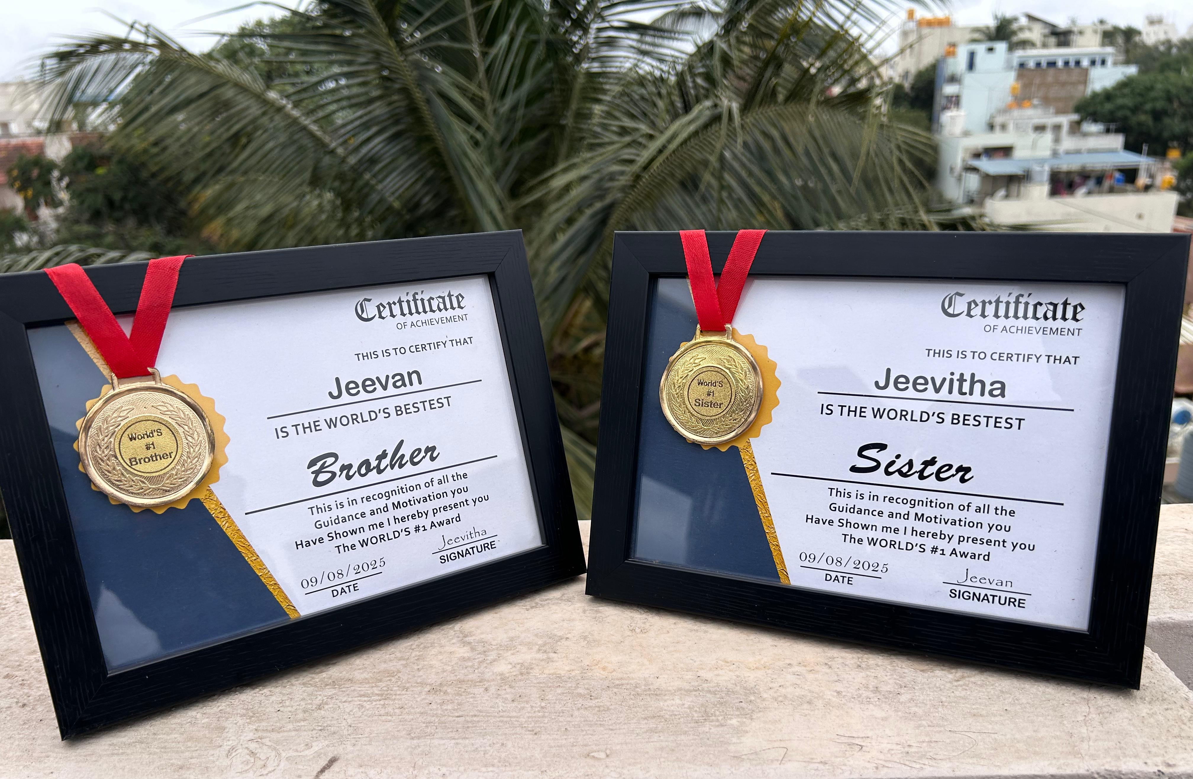 Award Frame With Certificate