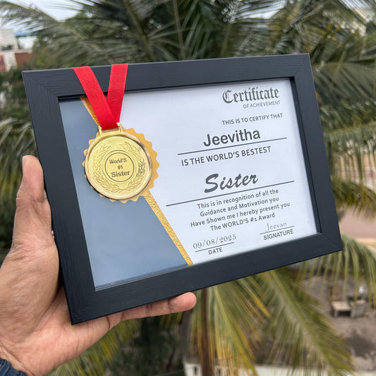 Award Frame With Certificate