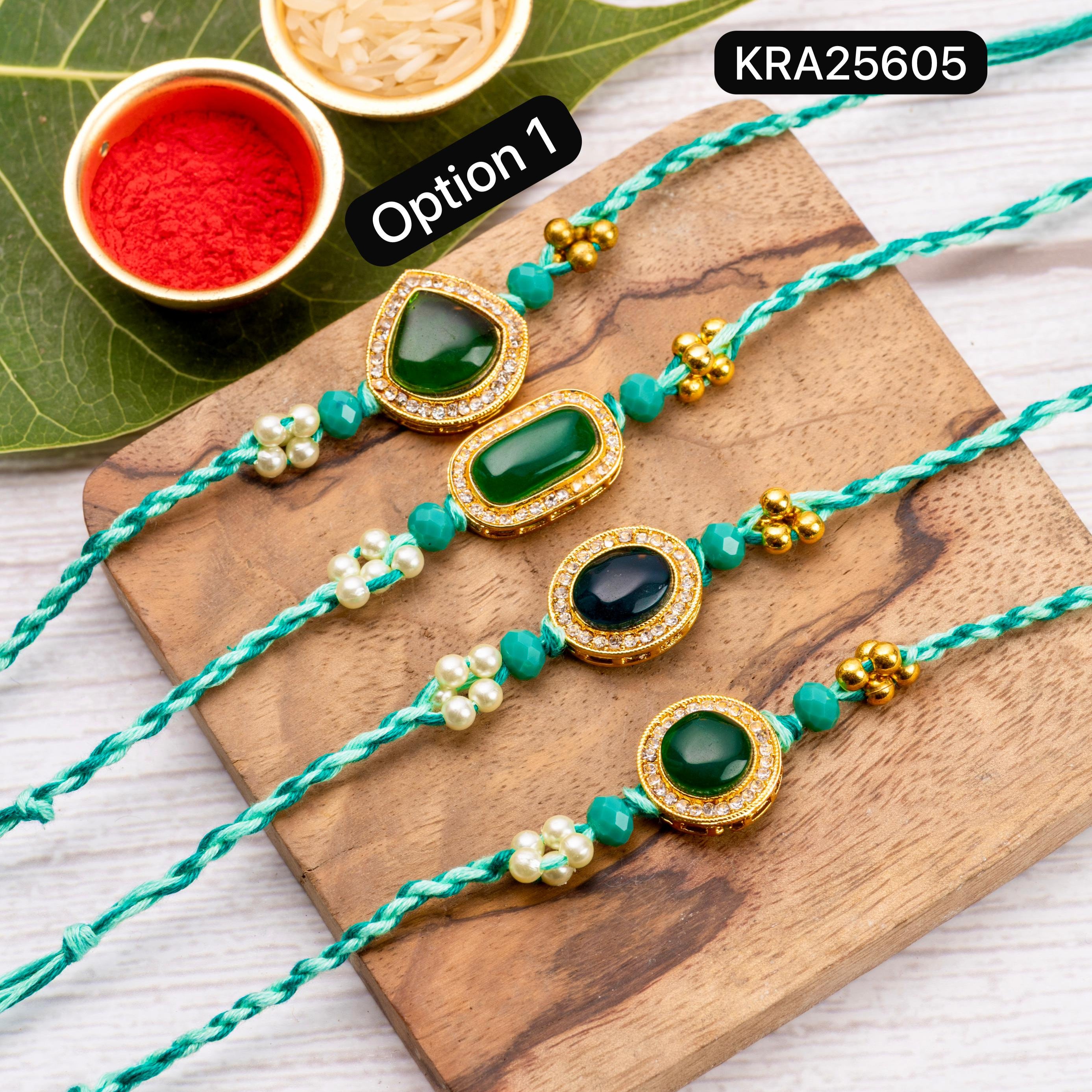 Monalisa AD Stone Handbraided Rakhi (KRA25605)