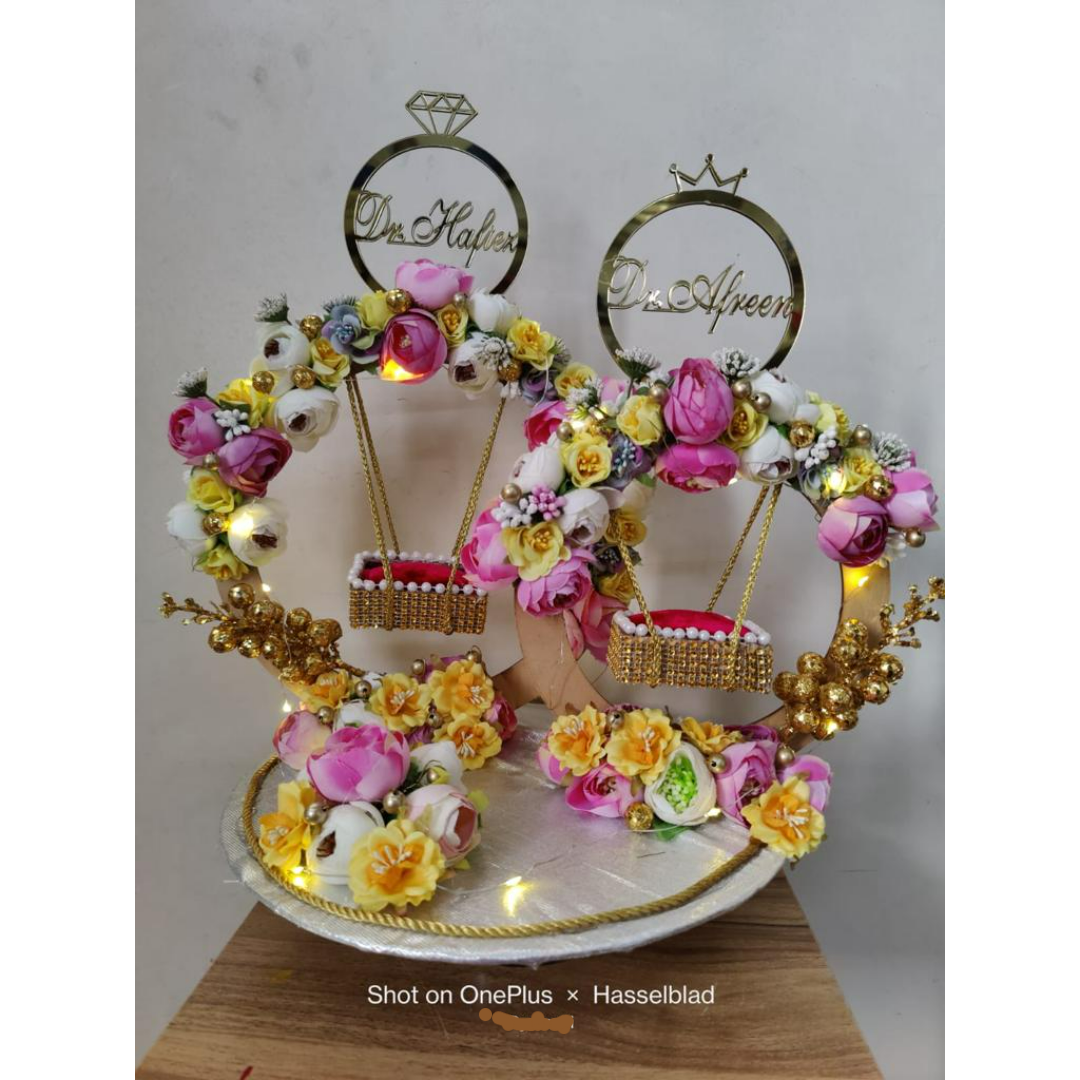 wedding items, Wedding Accessories, wedding, ring tray, ring platter, ring plate, ring ceremony, groom gift, engagement tray, engagement, earrings, dulha to be, customized platter, customised platter, bride to be, bride gift