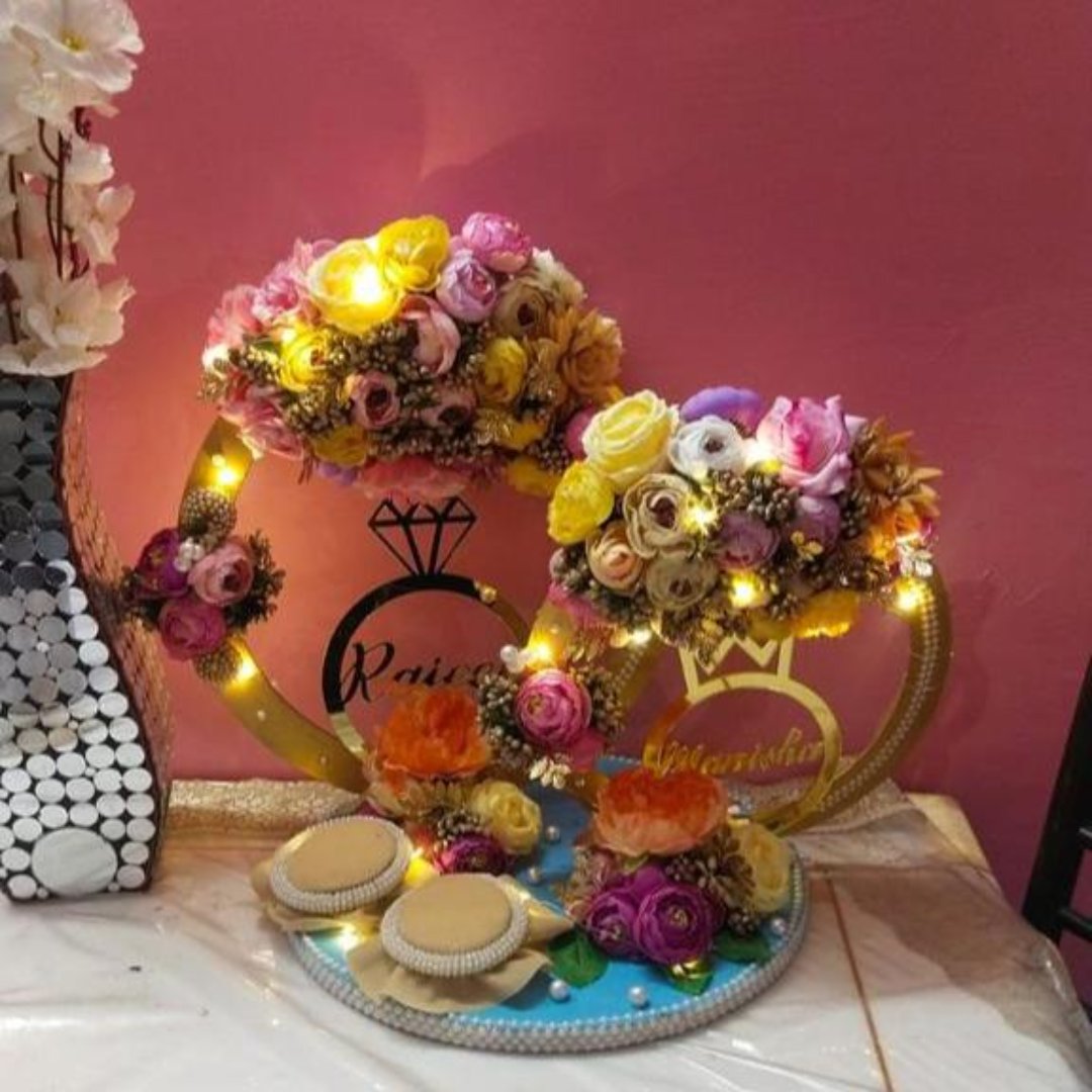 wedding items, Wedding Accessories, wedding, ring tray, ring platter, ring plate, ring ceremony, groom gift, engagement tray, engagement, earrings, dulha to be, customized platter, customised platter, bride to be, bride gift