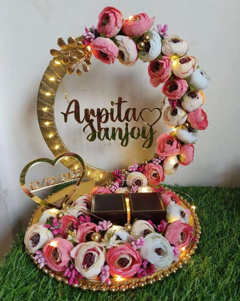 wedding items, Wedding Accessories, wedding, ring tray, ring platter, ring plate, ring ceremony, groom gift, engagement tray, engagement, earrings, dulha to be, customized platter, customised platter, bride to be, bride gift