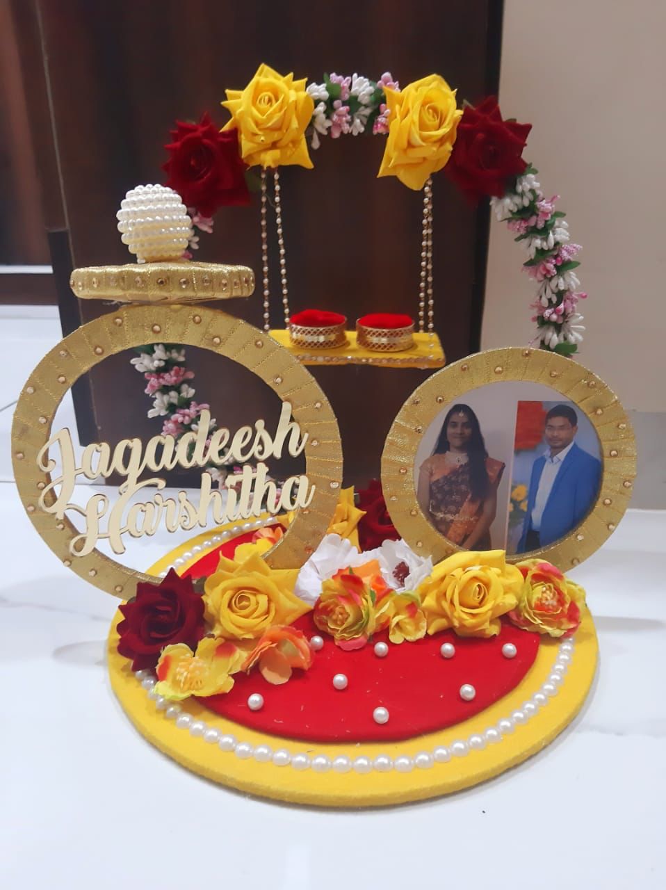 wedding items, Wedding Accessories, wedding, ring tray, ring platter, ring plate, ring ceremony, groom gift, engagement tray, engagement, earrings, dulha to be, customized platter, customised platter, bride to be, bride gift
