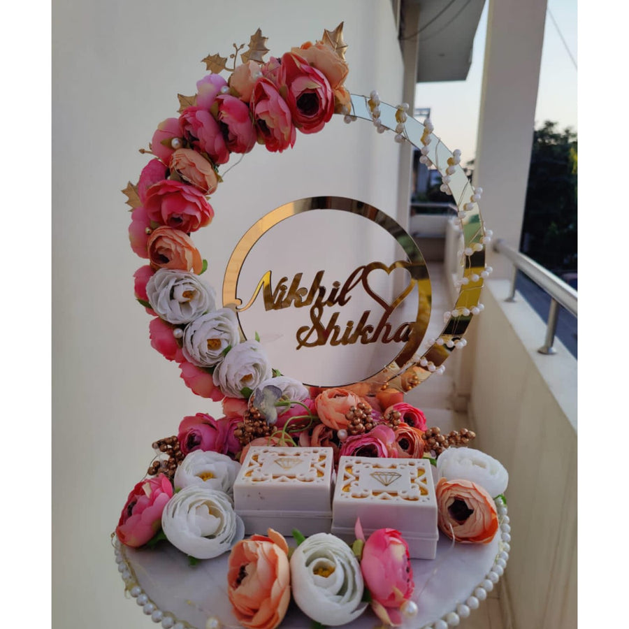 Pink & White Peonies Ring Platter