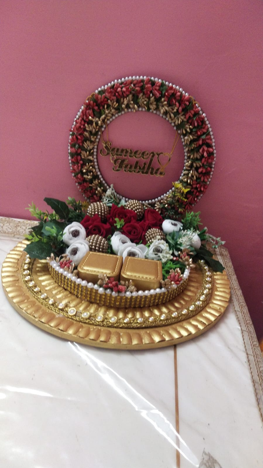 wedding items, Wedding Accessories, wedding, ring tray, ring platter, ring plate, ring ceremony, groom gift, engagement tray, engagement, earrings, dulha to be, customized platter, customised platter, bride to be, bride gift