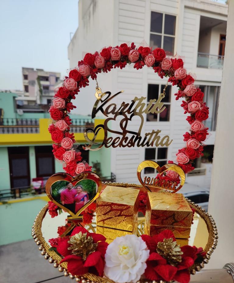wedding items, Wedding Accessories, wedding, ring tray, ring platter, ring plate, ring ceremony, groom gift, engagement tray, engagement, earrings, dulha to be, customized platter, customised platter, bride to be, bride gift