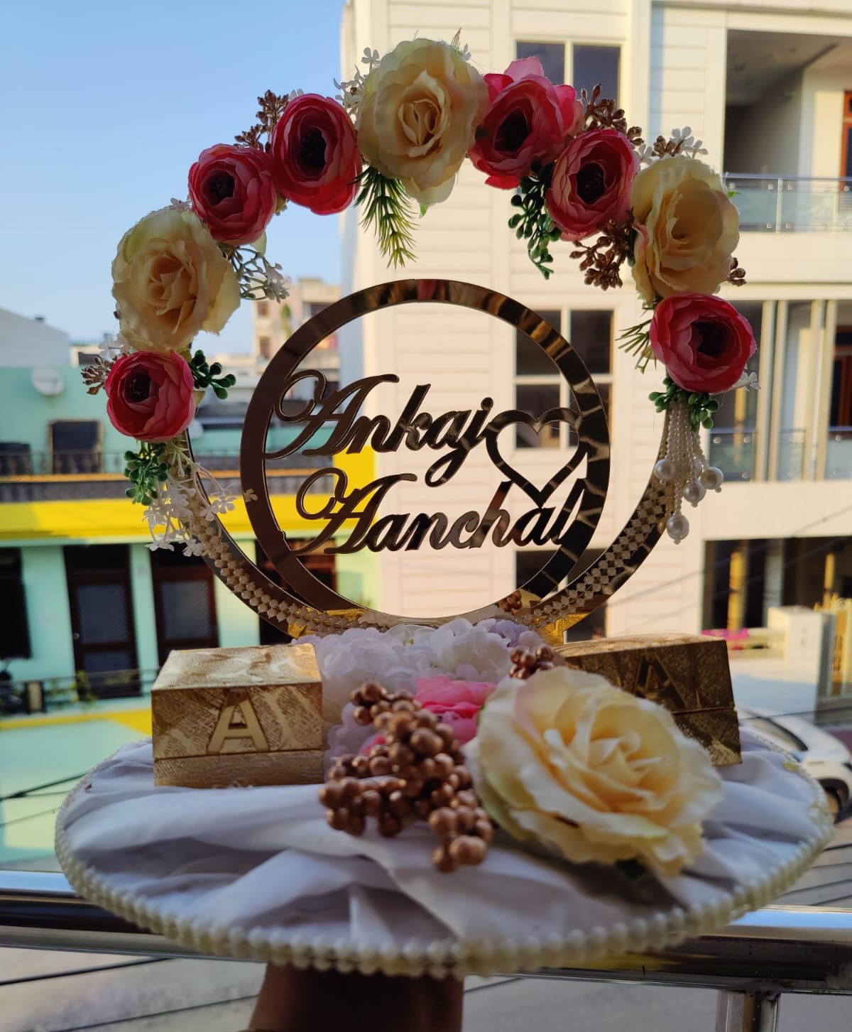 wedding items, Wedding Accessories, wedding, ring tray, ring platter, ring plate, ring ceremony, groom gift, engagement tray, engagement, earrings, dulha to be, customized platter, customised platter, bride to be, bride gift