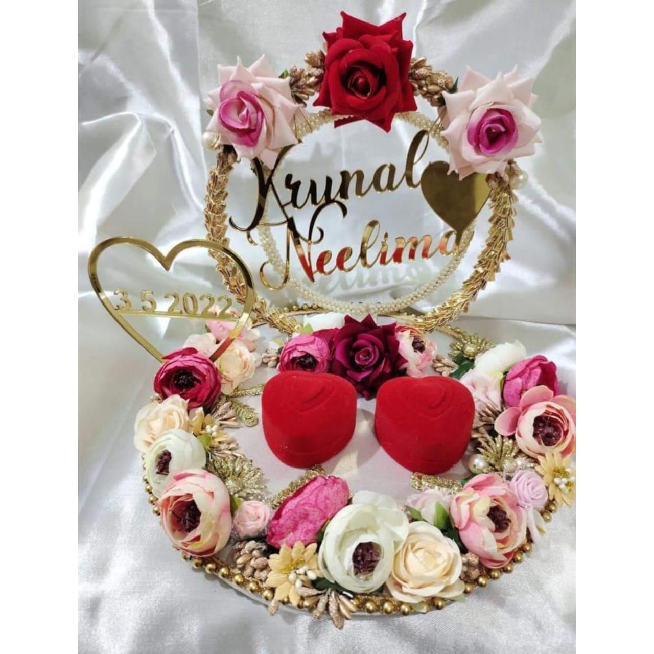 wedding items, Wedding Accessories, wedding, ring tray, ring platter, ring plate, ring ceremony, groom gift, engagement tray, engagement, earrings, dulha to be, customized platter, customised platter, bride to be, bride gift