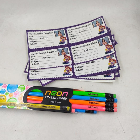 Personalized Pencil & Book Sticker Set