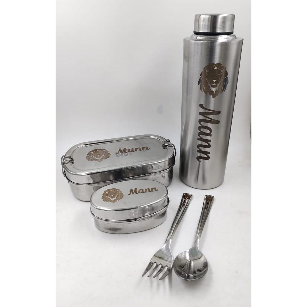 Personalized 6 in 1 Combo Steel Tiffin Combo