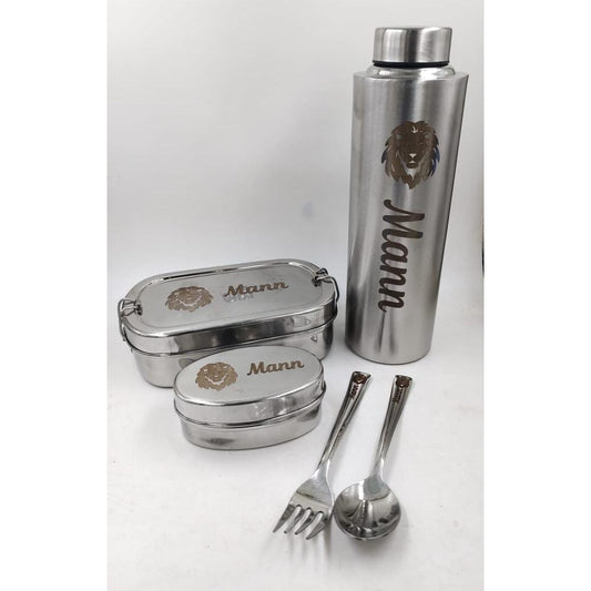 Personalized 6 in 1 Combo Steel Tiffin Combo