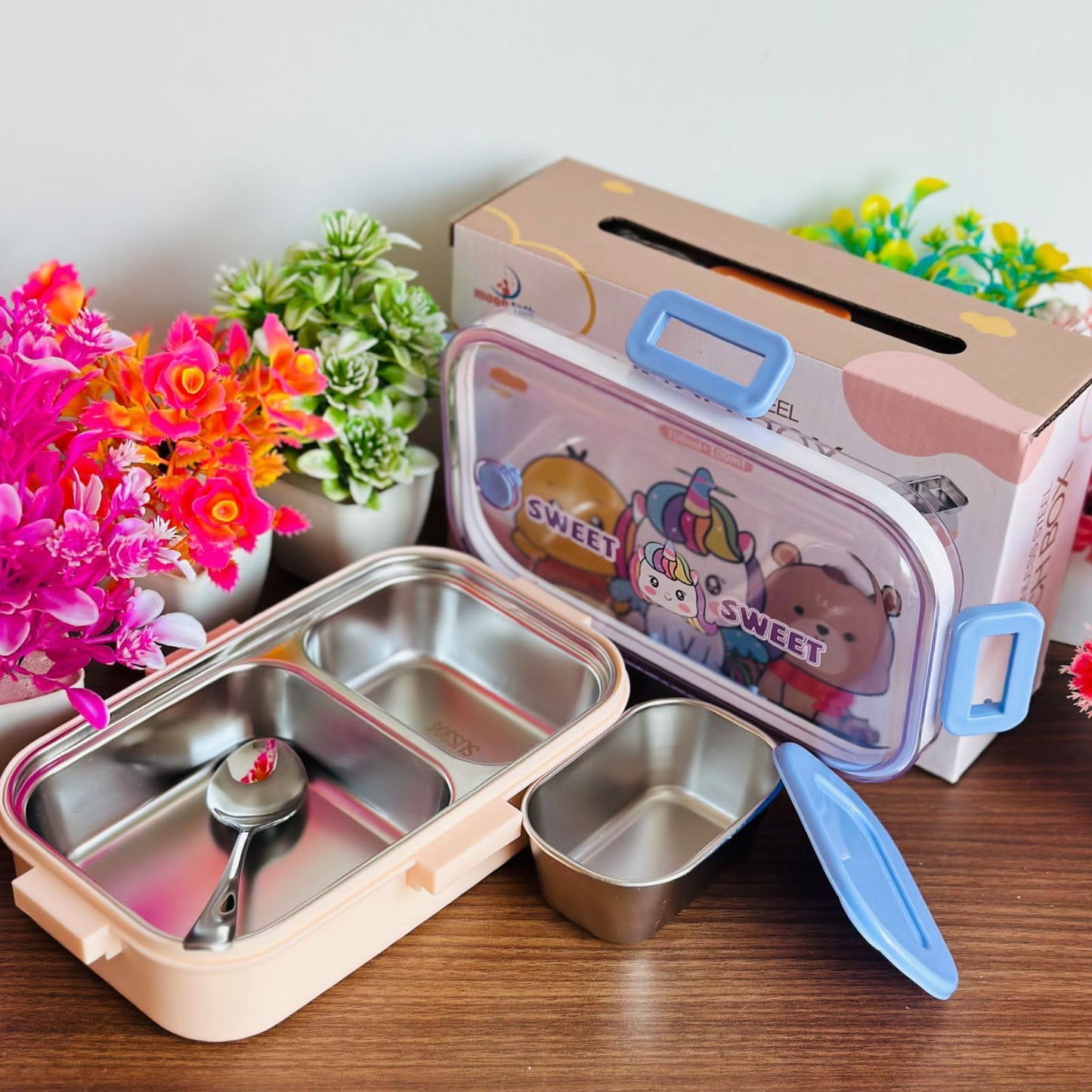 700 Ml Insulated 2 Grid Lunch Box