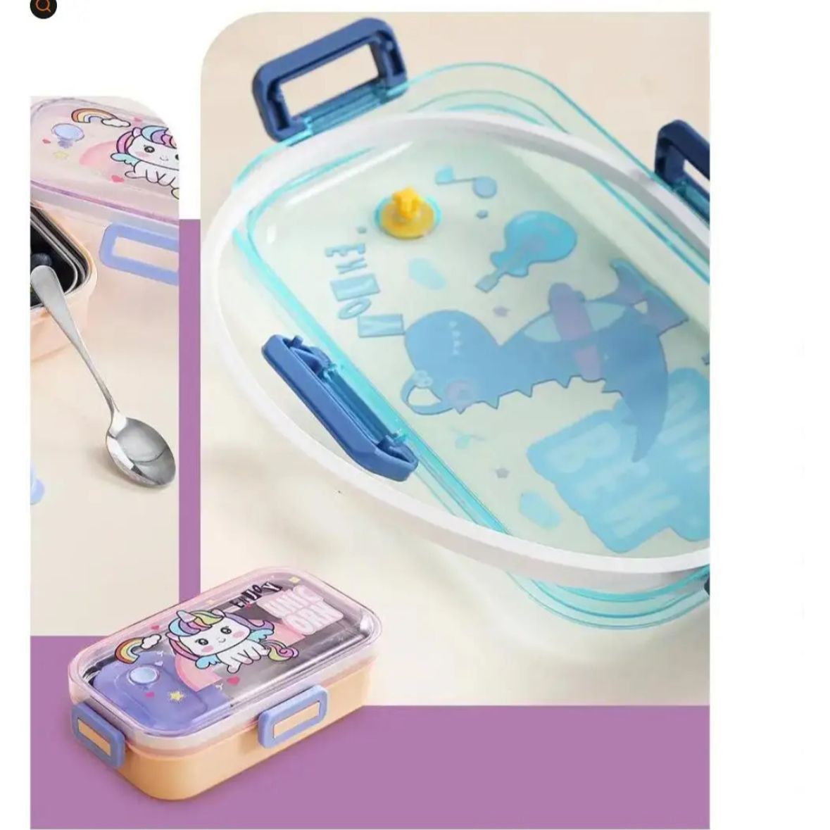 700 Ml Insulated 2 Grid Lunch Box