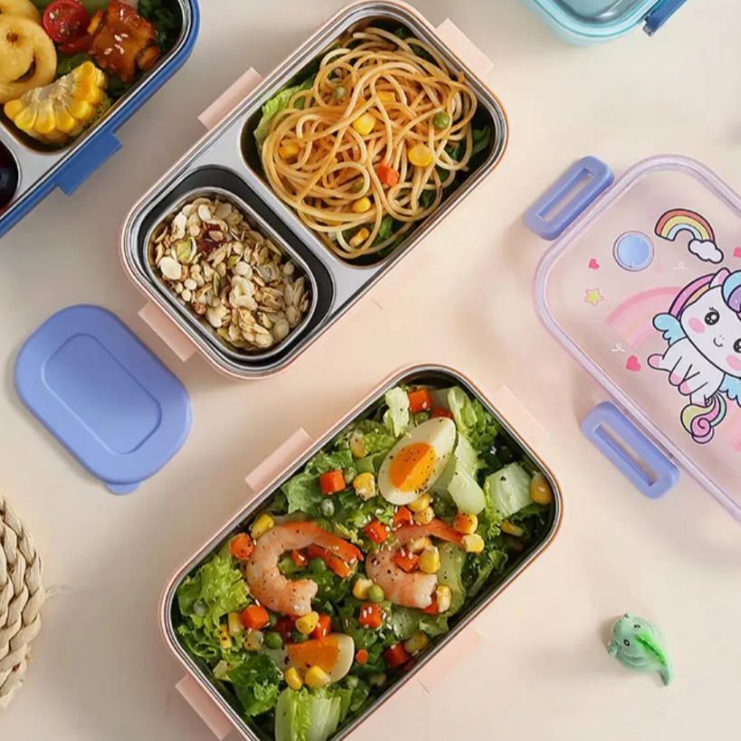 700 Ml Insulated 2 Grid Lunch Box