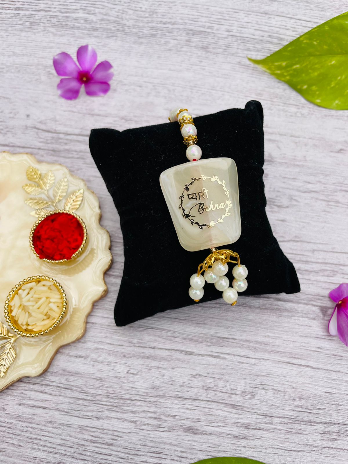 Resin Rakhi & Lumba Set