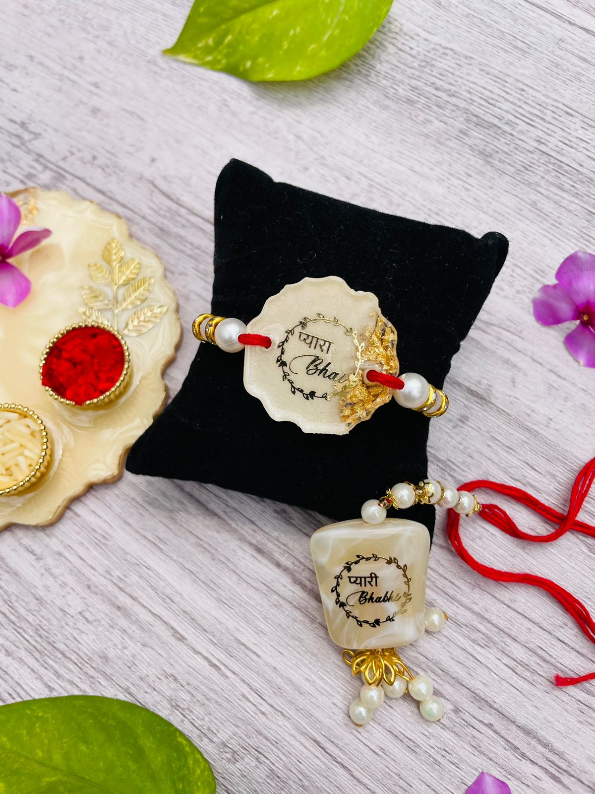 Resin Rakhi & Lumba Set
