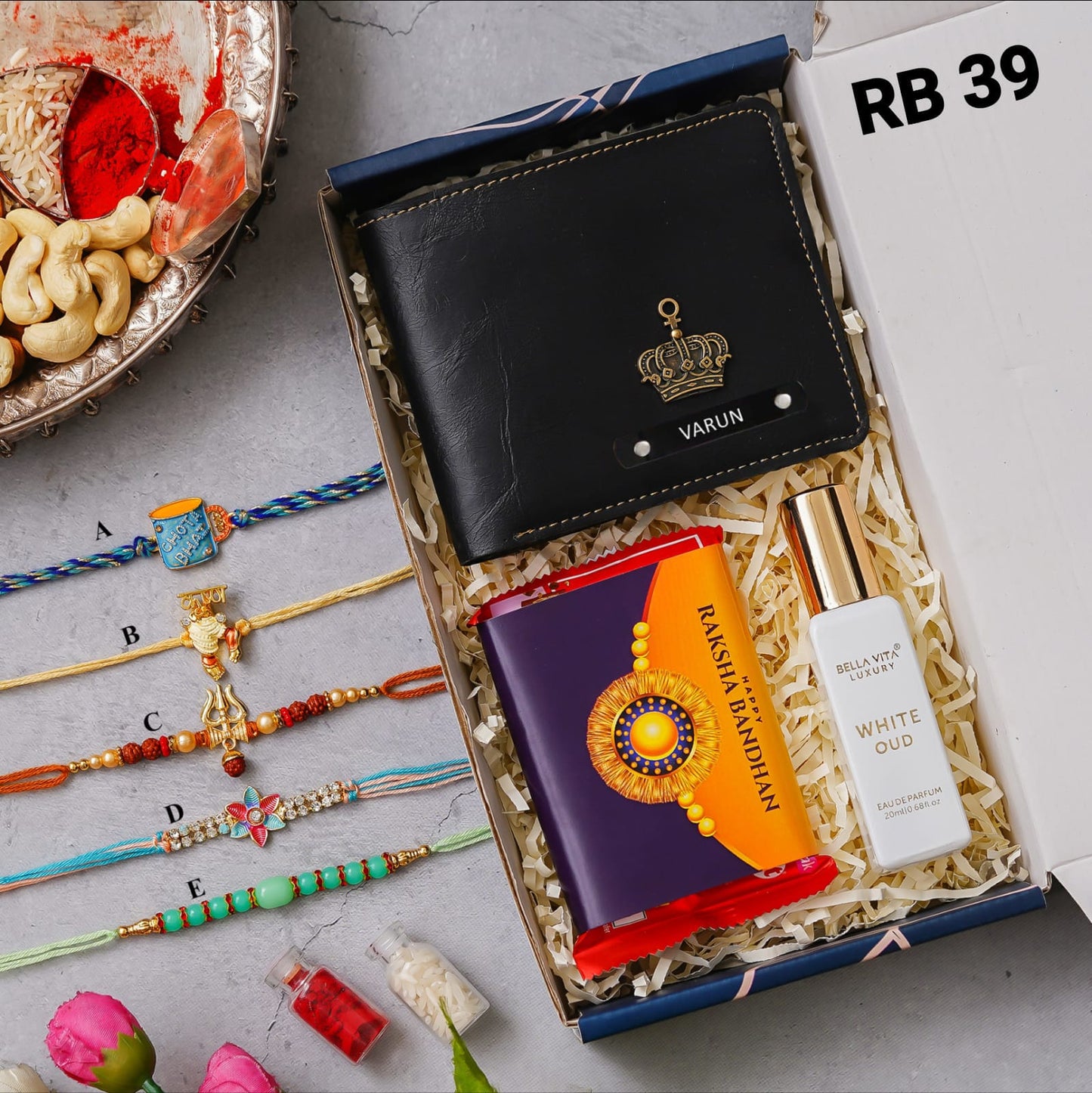 Rakhi Combo RB39 (V) - Wallet & Bella Vita Perfume Combo