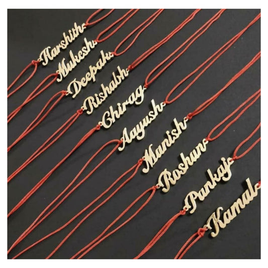 Metal Name Thread Rakhi