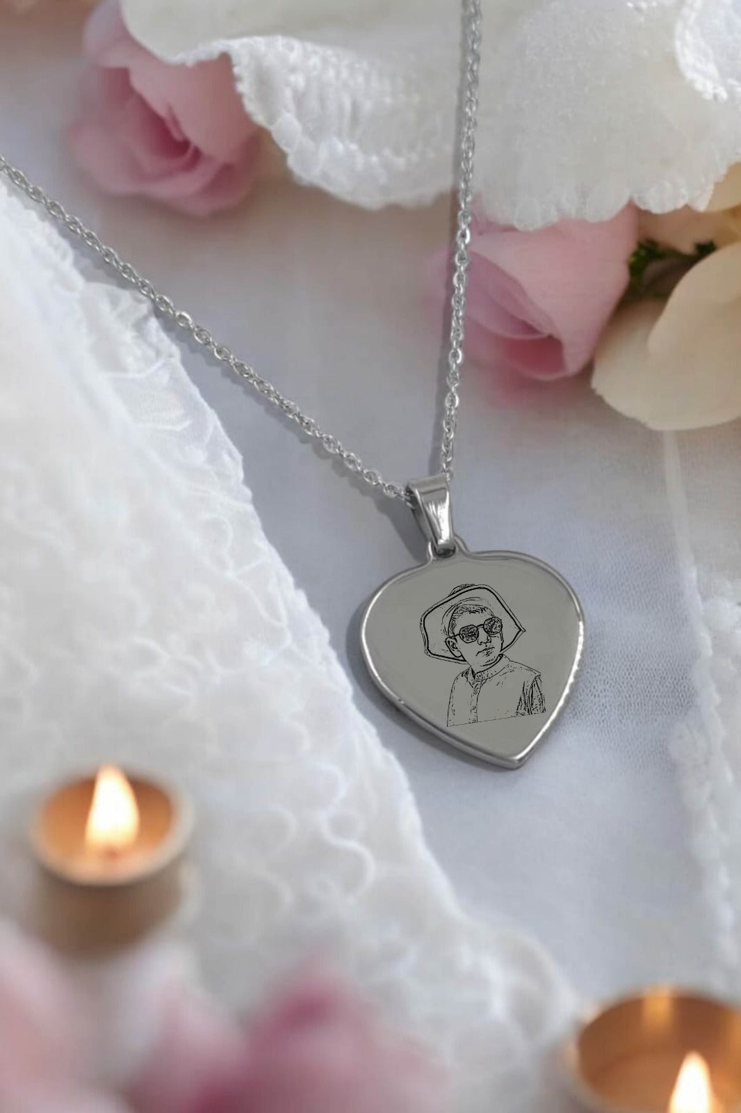 Personalized Heart Shape Engraved Pendant