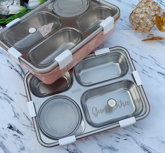 4 Grid Stainless Steel Lunch Box (D)