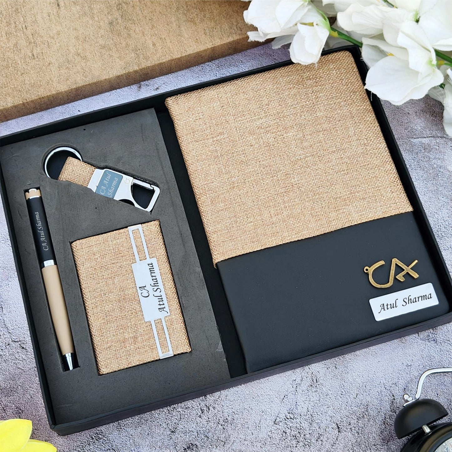 Premium Professional Jute Diary Combo