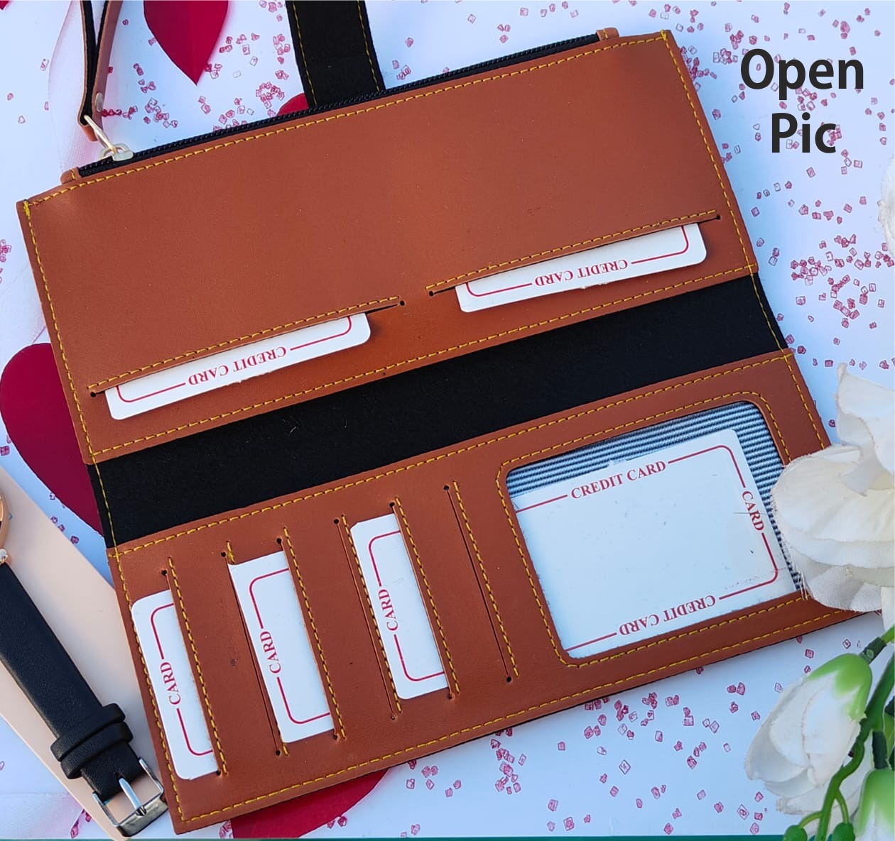 Couple Sketch Wallet & Watch Combo