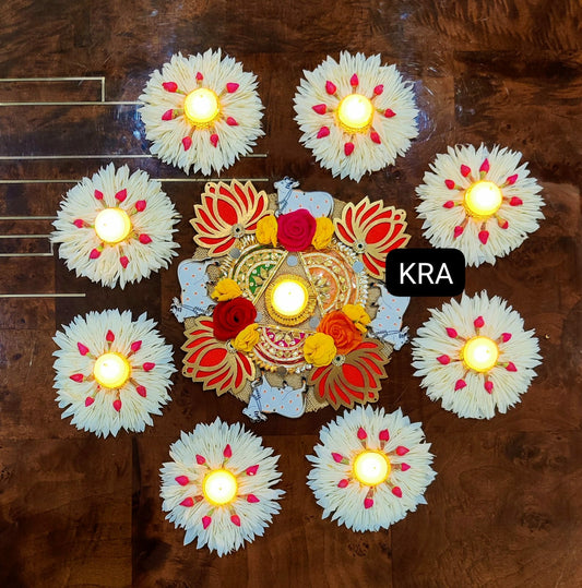 Pichwai Cow & Lotus Gajra Mat