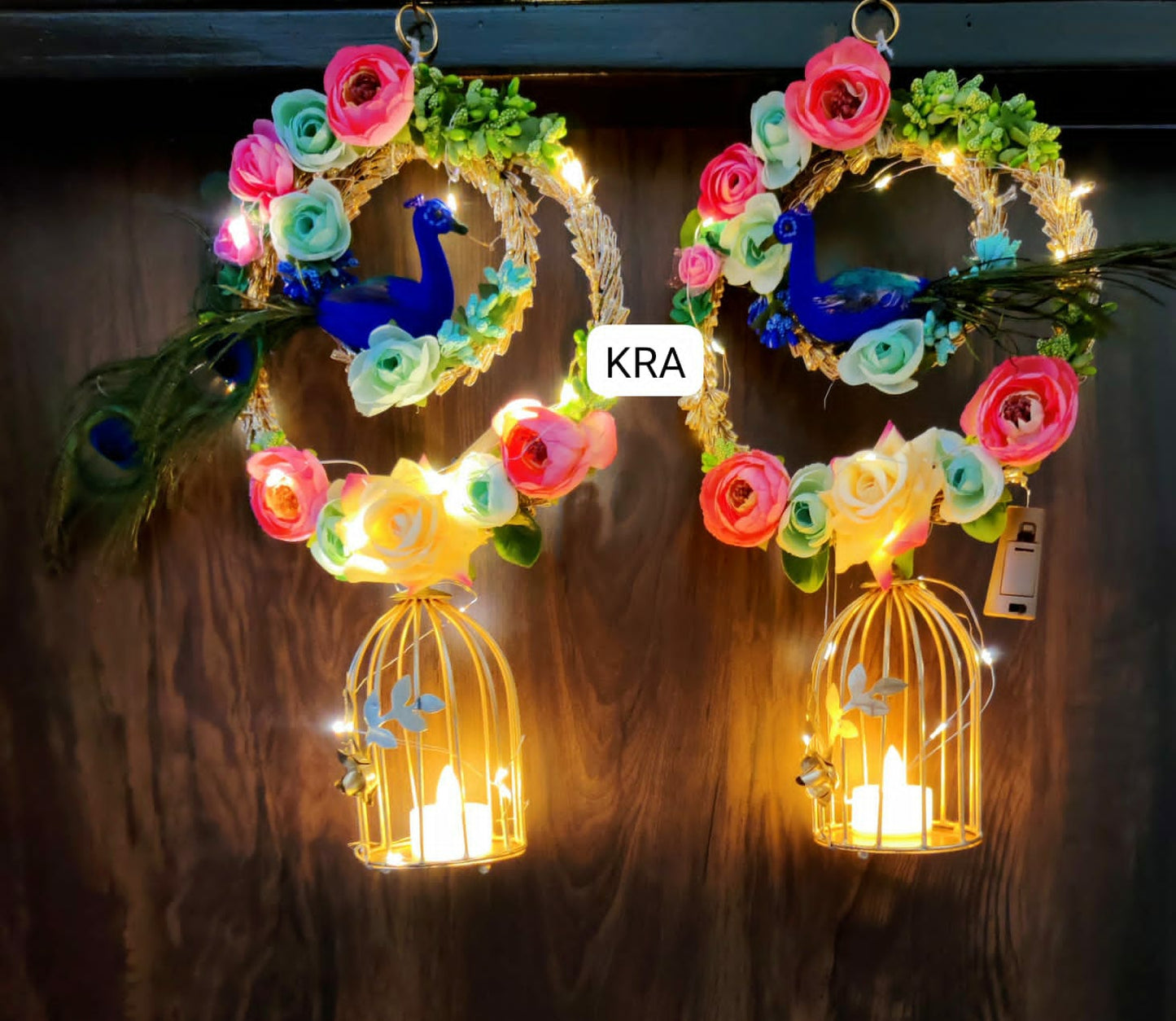 Peacock Cage LED Hanging