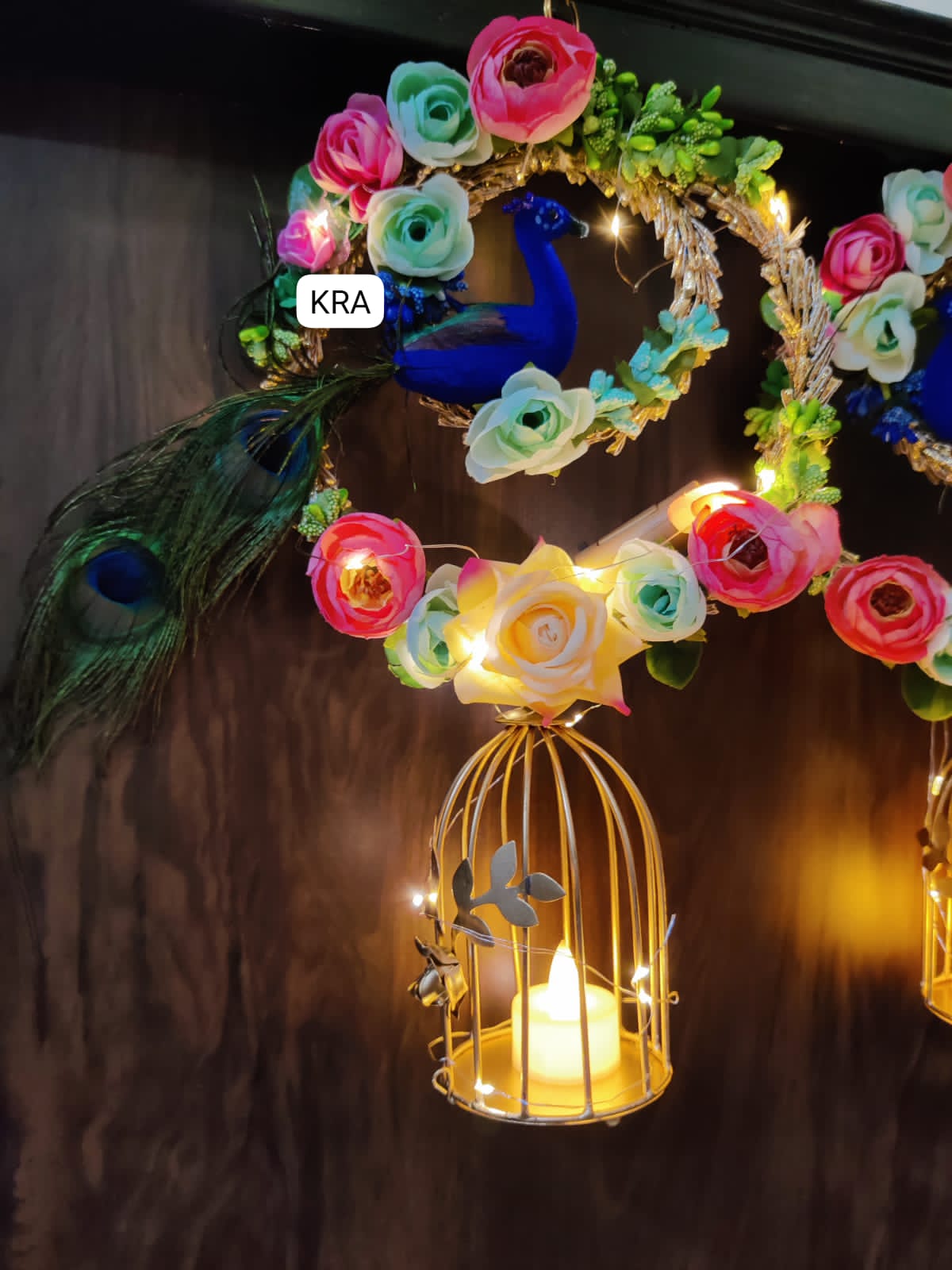 Peacock Cage LED Hanging