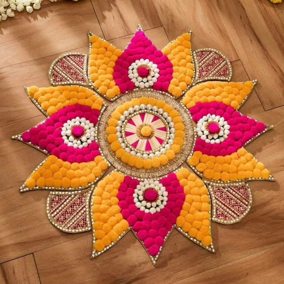 Big Pompom Rangoli