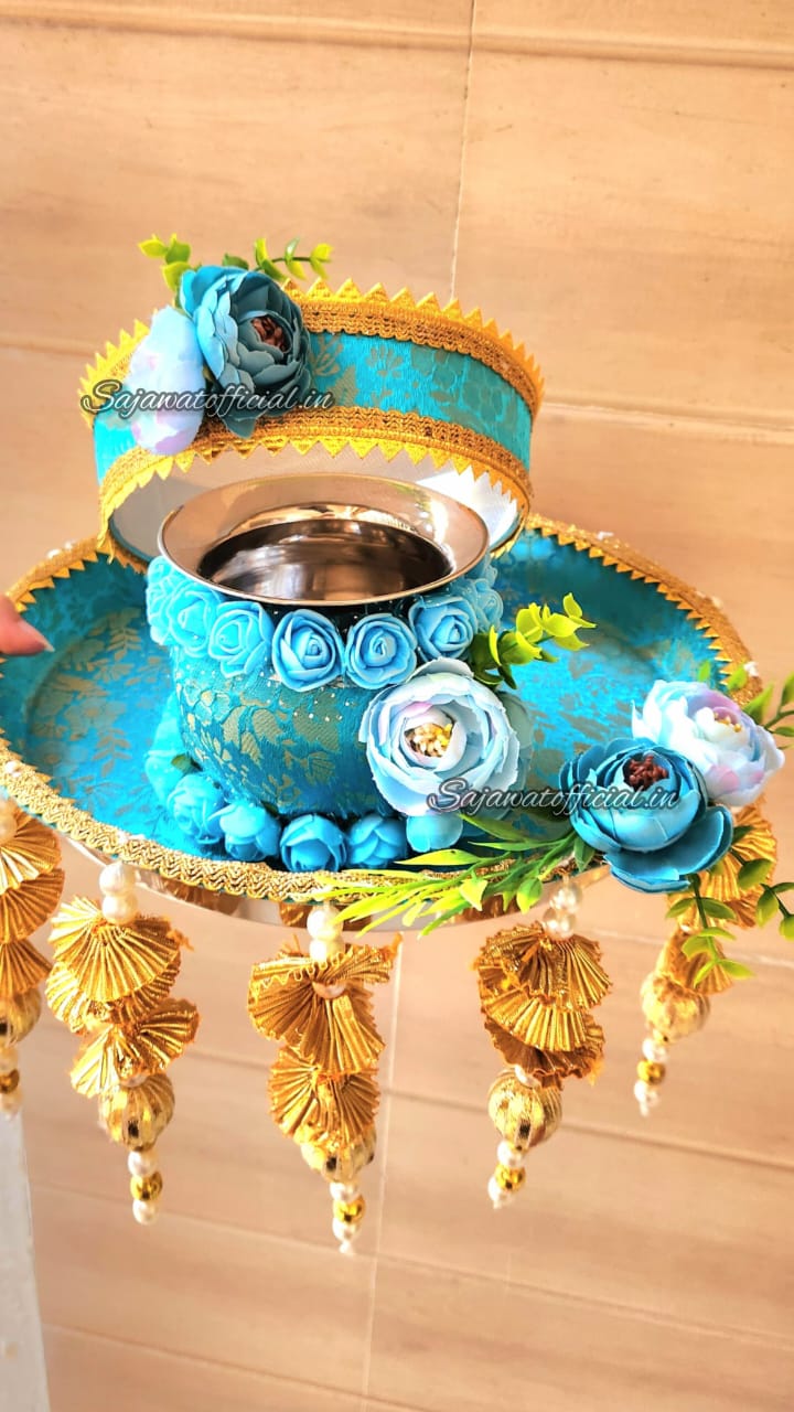 Premium Blue Thali Combo K-Ht016