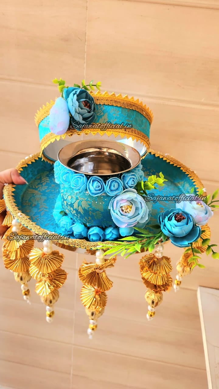 Premium Blue Thali Combo K-Ht016