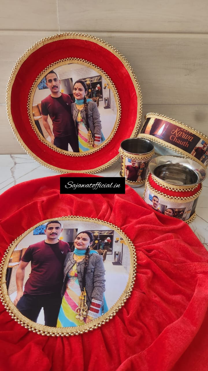 Red Velvet Photo Thali Combo K-Ht014