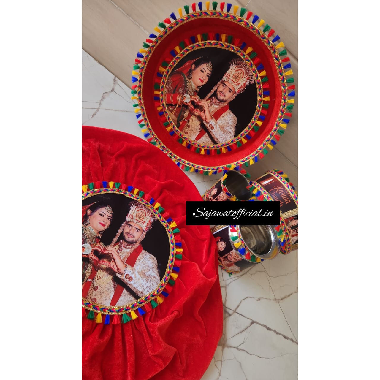 Red Velvet Photo Thali Combo K-Ht014