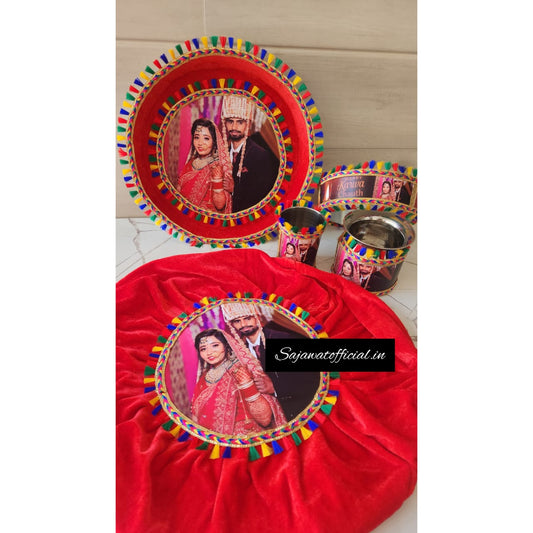 Red Velvet Photo Thali Combo K-Ht014